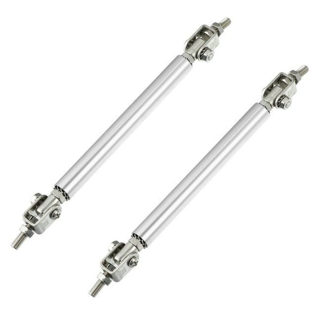Unique Bargains 1pair 100mm 3.94' Splitter Support Rods Adjustable Front Bumper Lip Splitter Strut Rod Tie Bars for Car Silver Tone