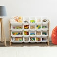 thumbnail image 6 of Humble Crew  XL  Kids Toy Storage Organizer with 20 Plastic Storage Bins, Natural/White, 6 of 7