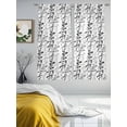 thumbnail image 3 of Black Grey Botanical Sheer Curtains 72 Inch Length 2 Panels Set, Spring Floral Summer Farmhouse Voile Window Treatment Rod Pocket Curtains Sheers Drapes for Bedroom/Living Room/Kitchen 52"x72"x2, 3 of 7