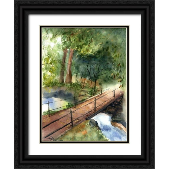 Shefranov, Olga 25x32 Black Ornate Wood Framed with Double Matting Museum Art Print Titled - Bridge II