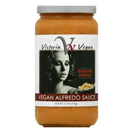 Victoria Vegan Roasted Pepper Vegan Alfredo Sauce, 18 OZ (Pack of