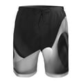 thumbnail image 3 of Goofa Black White Fluid Sculpture Printed Mens Swim Trunks Summer Quick Dry Short Beach Swimwear Bathing Suits-Large, 3 of 6