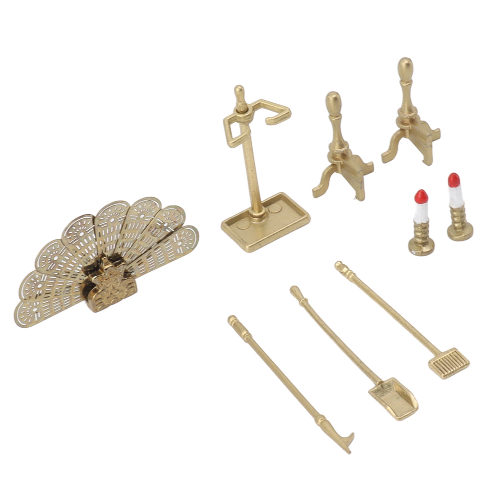 Ensemble d'Accessoires de Meubles de Cheminée pour Maison de Poupée, Accessoires de Cheminée Décoratifs Modernes pour Décoration de Maison de Poupée 1/12