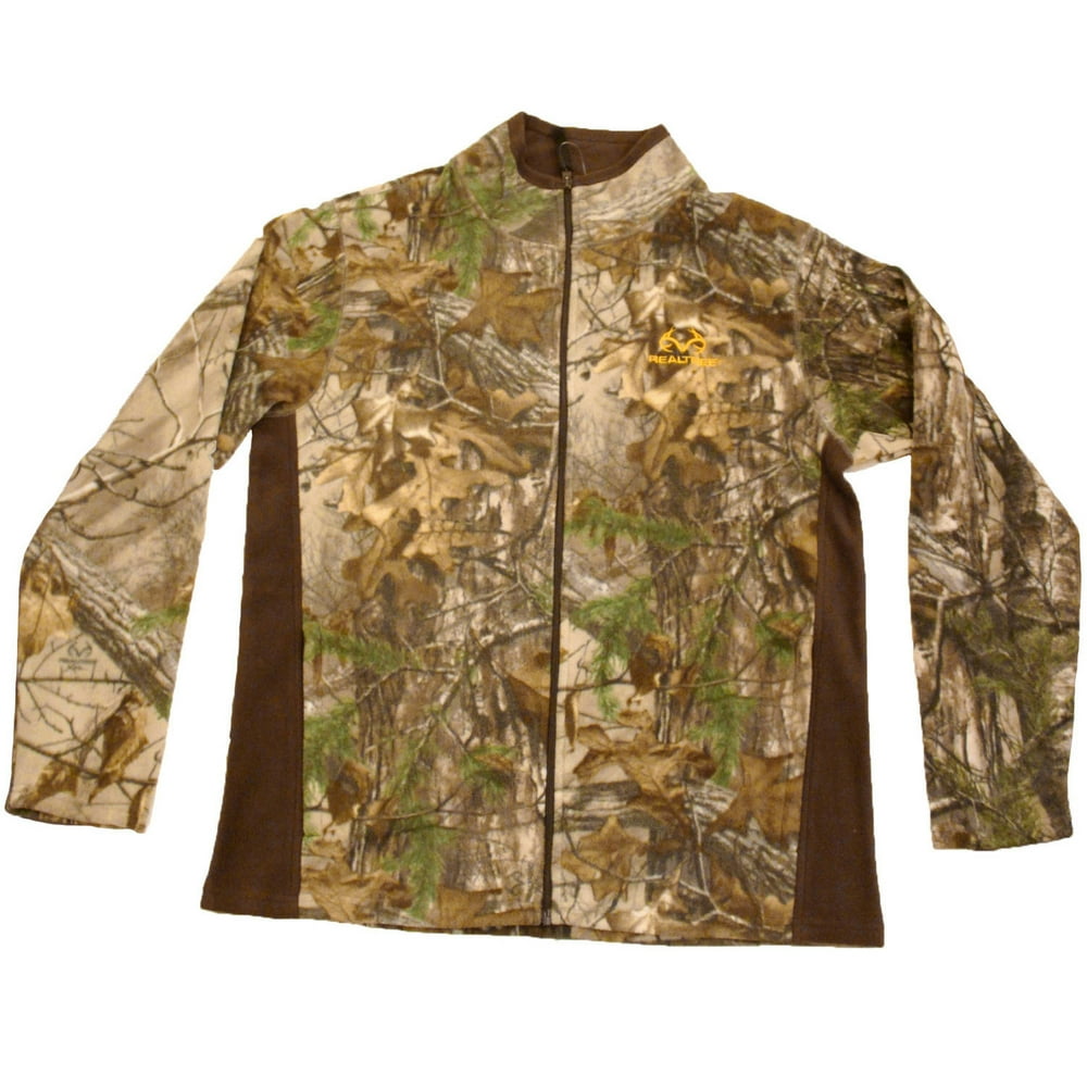 Realtree Men's Fleece Camo Full Zip Jacket, Realtree Xtra