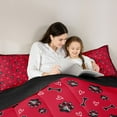 thumbnail image 5 of Feelyou Black Red Plaid Queen Comforter Set, Kawaii Animal Bedding Comforter Set, 3pcs, 5 of 8