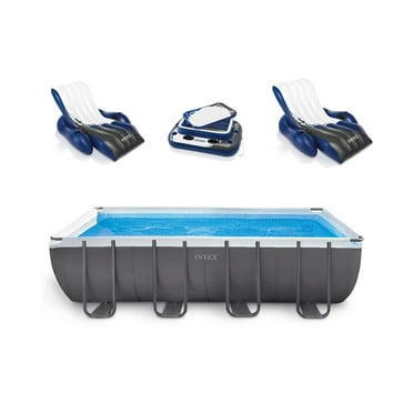 Intex 18' x 9' x 52" Ultra Frame Rectangular Above Ground Pool Set with Floats
