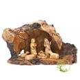 thumbnail image 4 of Nativity Scene Set Carved Inside On An Olive Tree Branch - Holy Land Nativity - Wooden Manger Scene Nativity For Christmas Decoration, 4 of 7