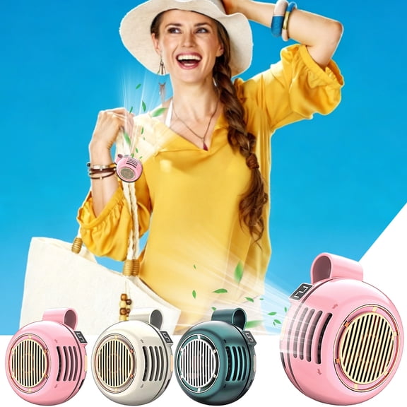 Portable Silent Mini Bladeless Fan Clip On, Small Fan Clip on for Shirt & Waist, Adjustable 3-Speed Suspended Whirlwind Fans, For Outdoor & Travel & Office, Travel Accessories, Gift