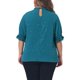 thumbnail image 3 of Blusa de manga abullonada con estampado de estrellas y cuello simulado plisado para mujer de tallas grandes Agnes Orinda 2X azul, 3 of 6