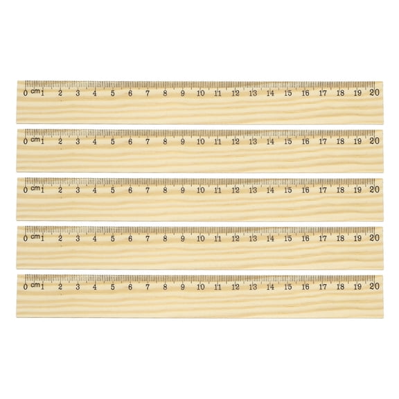 Uxcell 8 Inch Wooden Rulers, 12Pcs Drafting Ruler Measuring Drafting Tools with Centimeters for Office Home Teacher Drawing Supplies, Wood