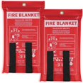 thumbnail image 1 of HLONK Fire   40‘‘×40‘‘ Fiberglass Emergency Fireproof Gear  Flame Retardant Protection for Home  Kitchen  Camping  Hiking  2 Count, 1 of 6