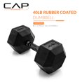 thumbnail image 2 of Mancuerna CAP Barbell de 18 kg recubierta de goma, hexagonal, 2 of 7