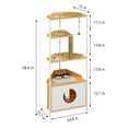 thumbnail image 3 of Pefilos 58" Cat House for Indoor Cats with Feeding Station and Climbing Platforms, Corner Cat Tree Tower, Cat Condo Furniture, Beige, 3 of 10