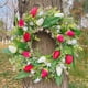 thumbnail image 2 of Guirnalda floral artificial de tulipanes y follaje para la puerta principal, ideal para decorar el porche o el jardín. Corona floral realista para la entrada, la pared o la chimenea., 2 of 5