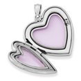 thumbnail image 2 of Sterling Silver Rhodium-plated Flower Heart Locket QLS624 (24mm x 24mm), 2 of 3