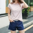 thumbnail image 7 of Summer Hooded T-Shirts Womens Cap Sleeve Hoodies T Shirts Trendy Loose Casual Petite Tops Loungewear Pink, XL, 7 of 7