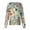 01#Beige, variant on Women's Oil‑Painting Style Floral Print Snap‑Front Scrub Cardigan, Long Sleeve Round Collar Work Jacket with Pockets for Nursing Healthcare Uniform L