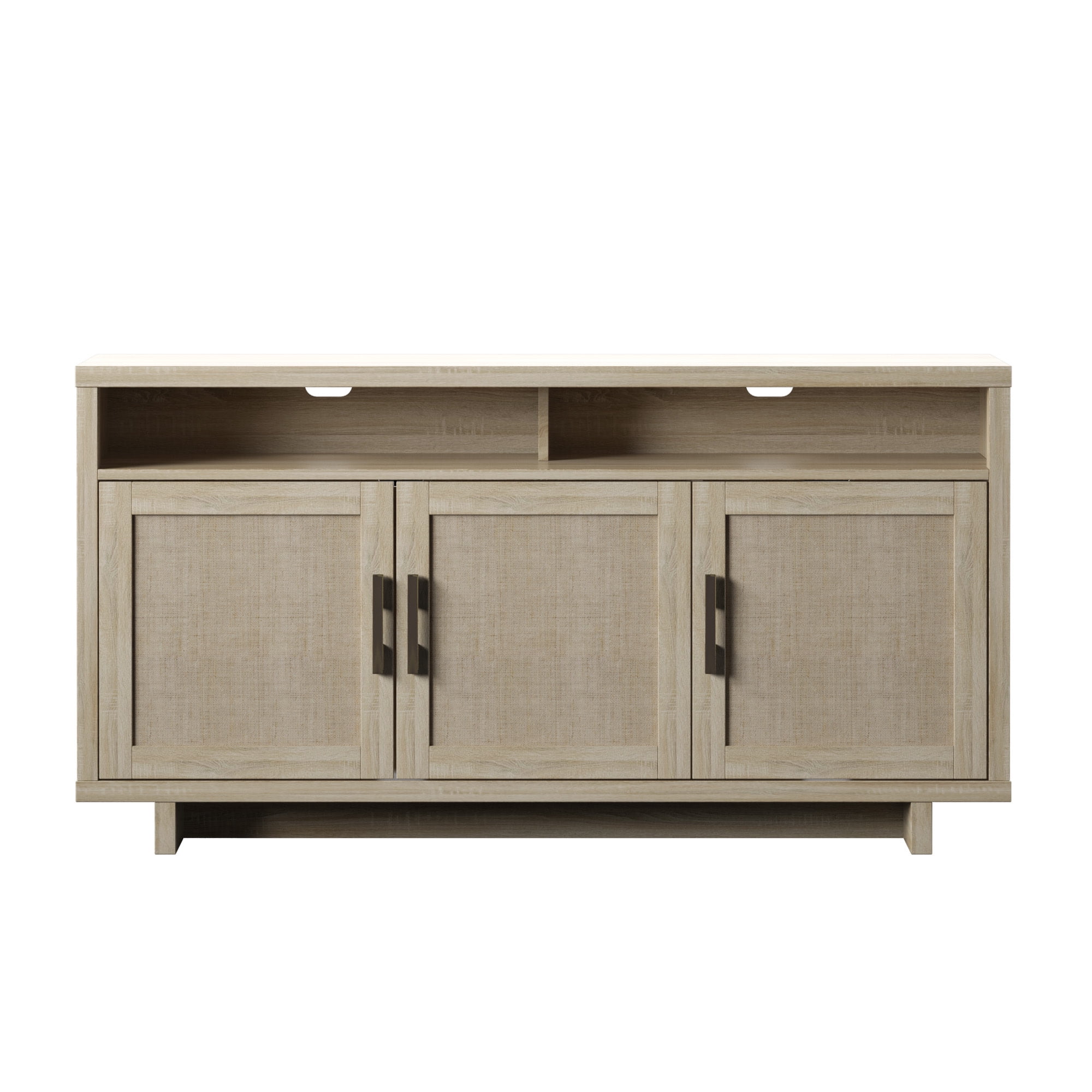 Twin Star Home TV Stand with Fabric Doors for TVs up to 60