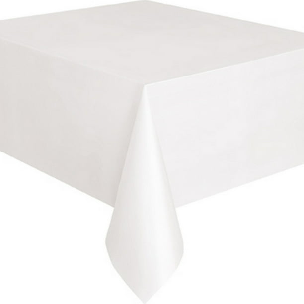Unique Party - Mantel para Fiesta Diseño Rectangular de Plástico (Blanco)