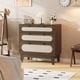 thumbnail image 1 of Yeshouse Mesita de Noche de Ratán con Cajones, Mueble Decorativo Moderno de Granja, Paneles Estrechos de Madera Veteada, 1 of 7