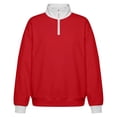 thumbnail image 4 of SGMVNU Girls' Zip Neck Hoodie for Little Girls – Cozy Kids' Casual Sweatshirt with Stand Up Collar Lightweight Winter Layer Red 11-12 Years, 4 of 8