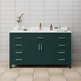thumbnail image 2 of Wyndham Collection Beckett 60" Wood Single Bathroom Vanity in Green/Brushed Gold, 2 of 6