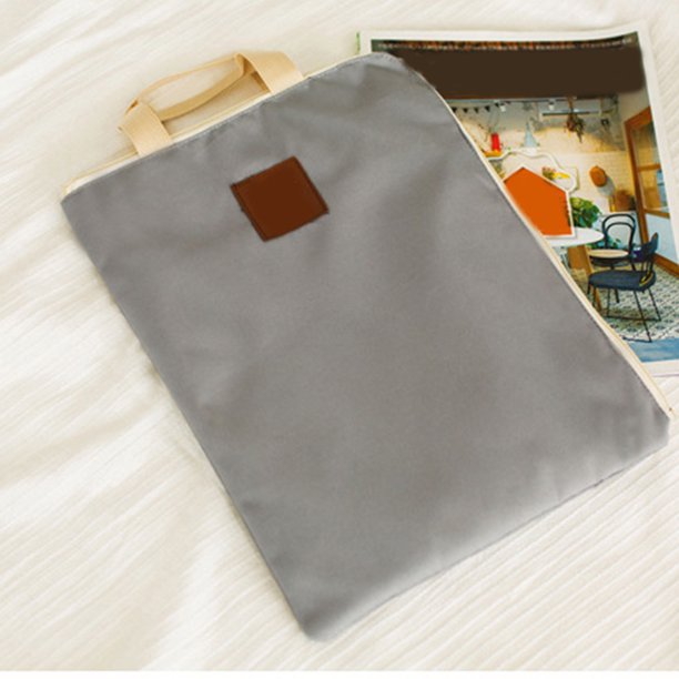 Bolsa organizadora de documentos A4, bolsa de mano, bolsa de transporte, impermeable, espaciosa, para hombres y mujeres (gris oscuro)