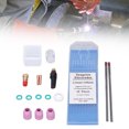thumbnail image 1 of TIG Torch Accessories, Temperature  Welding Gas Lens Nozzle Insulated Glass Cup Electrode Set With Storage Box For 17 And 26 Series Air Cooled Torch, 1 of 8
