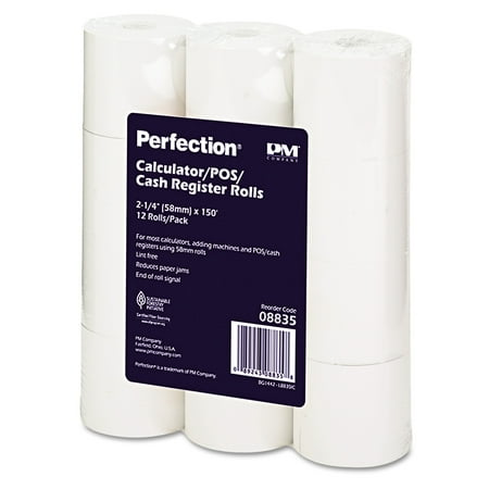 - PM Company Paper Rolls, One Ply Cash Register/Add Roll, 2 1/4