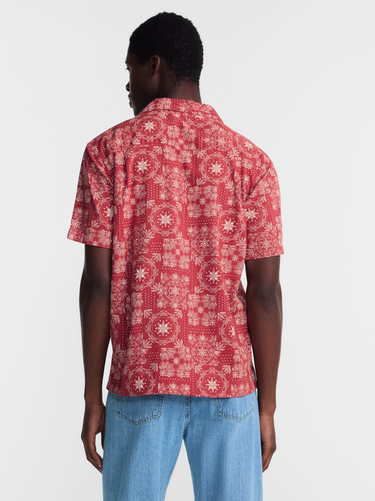 George Men's Linen Blend Holiday Camp Shirt, Sizes XS-3XL, LT-4XLT, 2XB-6XB
