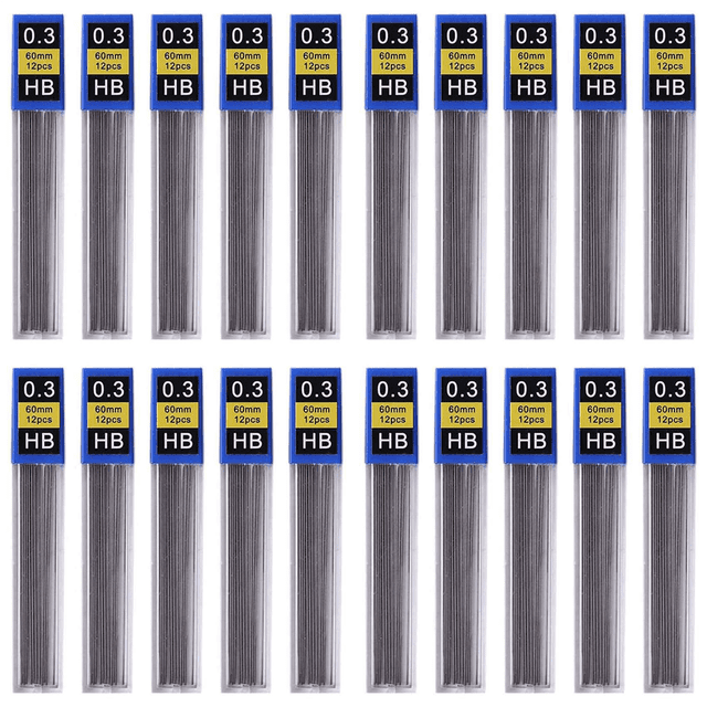 20Pcs Pencil Lead Refill, Pencil Refill Office Writing Accessories Pencil Student Stationery Pencil Refills(0.3mm),20 x Pencil Refills