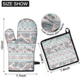 thumbnail image 6 of Multicolor Triangular Geometric Boho Pattern Kitchen Oven Mitt and Pot Holder Sets 2 Pcs for Baking, Cooking and Grilling, Heat Resistant Up To 392 °F, 6 of 7