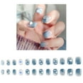 thumbnail image 6 of Acrylic Striped On Nails for Women and Girls Full Set 24 with Glue Design Nail Tips Kit, 6 of 7