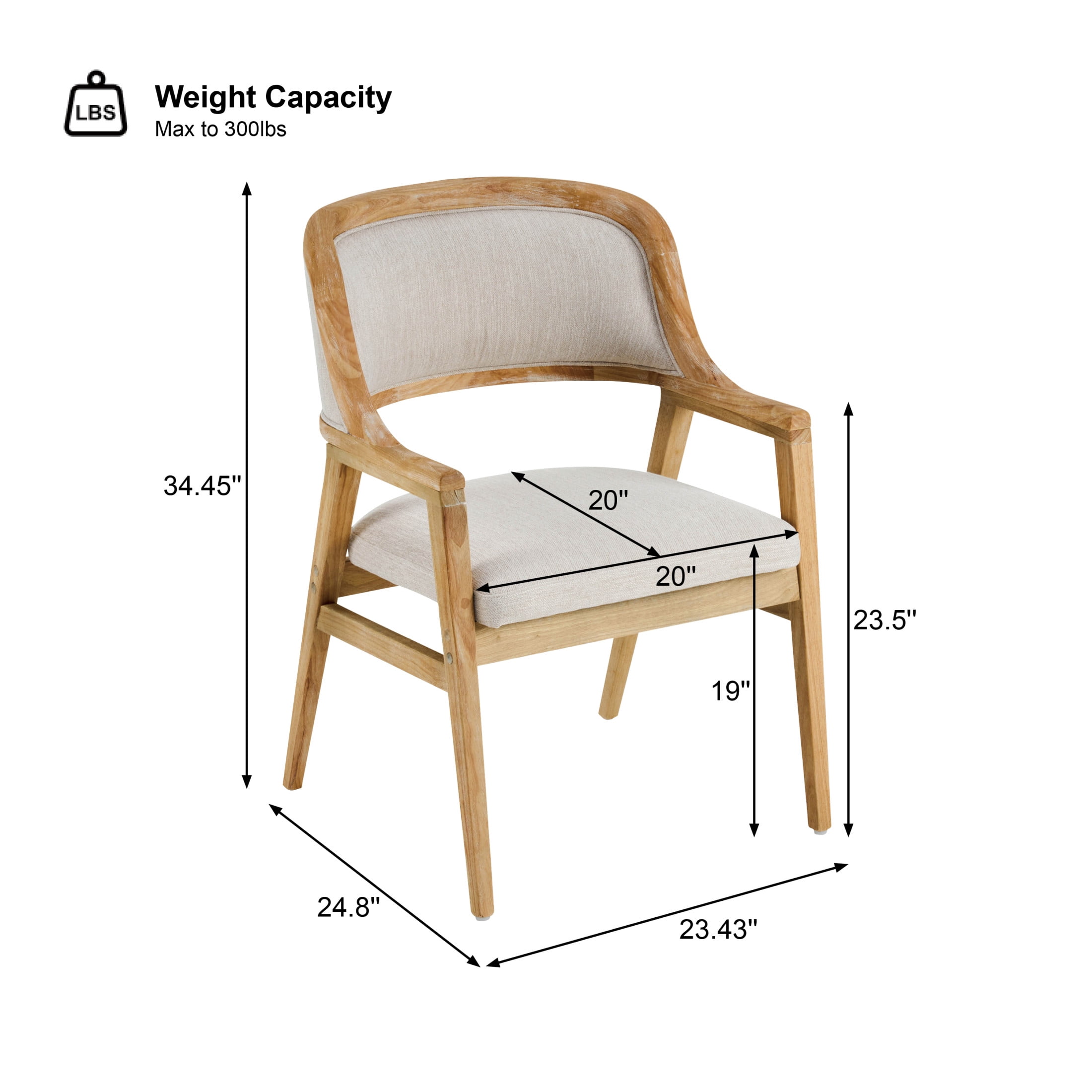 Christopher Knight Home Mid-Century Modern Wooden Dining Chairs with Cushion, Natural+Beige, Set of 2