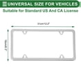 thumbnail image 4 of Unique Bargains License Plate Frame Stainless Steel Car Front Rear License Plate Holder with Screws Caps 4 Hole 1 Set Triangle Square Hole Narrow Frame Silver Tone, 4 of 8