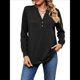 thumbnail image 3 of Camisas de Larga para Mujer, Otoño 2025, Blusas Elegantes Informales Tipo Henley, Blusas Modernas, Camisetas Bonitas, Conjuntos, Ropa. Negro S, 3 of 10