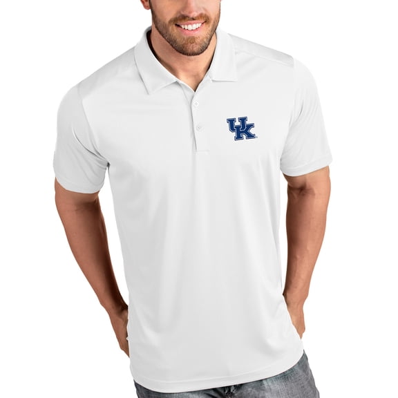 Men's Antigua White Kentucky Wildcats Tribute Polo
