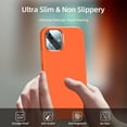 thumbnail image 5 of [5 in 1 for iPhone 12/iPhone 12 Pro Case, with 2 Pack Screen Protector + 2 Pack Camera Lens Protector, Liquid Silicone Slim Shockproof Protective Phone Case [Microfiber Lining] (Orange)…, 5 of 14