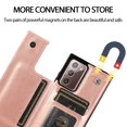 thumbnail image 5 of Dteck Case for Samsung Galaxy Note 20 6.7-inch,Shockproof PU Leather Wallet Case Card Holder Kickstand Flip Magnetic Hybrid Rubber Note 20 5G Back Phone Cover,Rosegold, 5 of 9