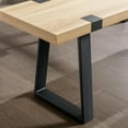 thumbnail image 6 of Wooden Dining Bench 60”  Table Benches, Seating Chair Rustic Indoor Benches, Mid Century Kitchen Bench with Metal Legs, Light Oak, 6 of 14