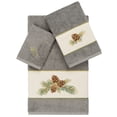 thumbnail image 2 of Linum Home Textiles 3-Pieces Nature Turkish Cotton Embellished Towel Set, 27" x 54", Gray, 2 of 10