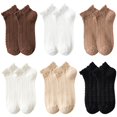 thumbnail image 1 of Women Ankle Socks Simple: 6 Pairs Solid Color Frilly Short Socks Summer Socks, 1 of 10
