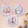 thumbnail image 4 of Kit de Inicio de bordado de Navidad, juego de punto de cruz DIY para principiantes, flor impresa, costura, arte, pintura artesanal, decoración del hogar, Papá Noel Gif, 4 of 4
