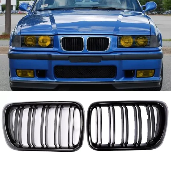 Front Bumper Grills for BMW 3 Series E36 318I 328I 323I 96-99 Grill Gloss Black