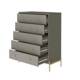 thumbnail image 6 of Manhattan Comfort Jasper Tall Dresser and Classic Dresser Set of 2 in Gray, 6 of 16