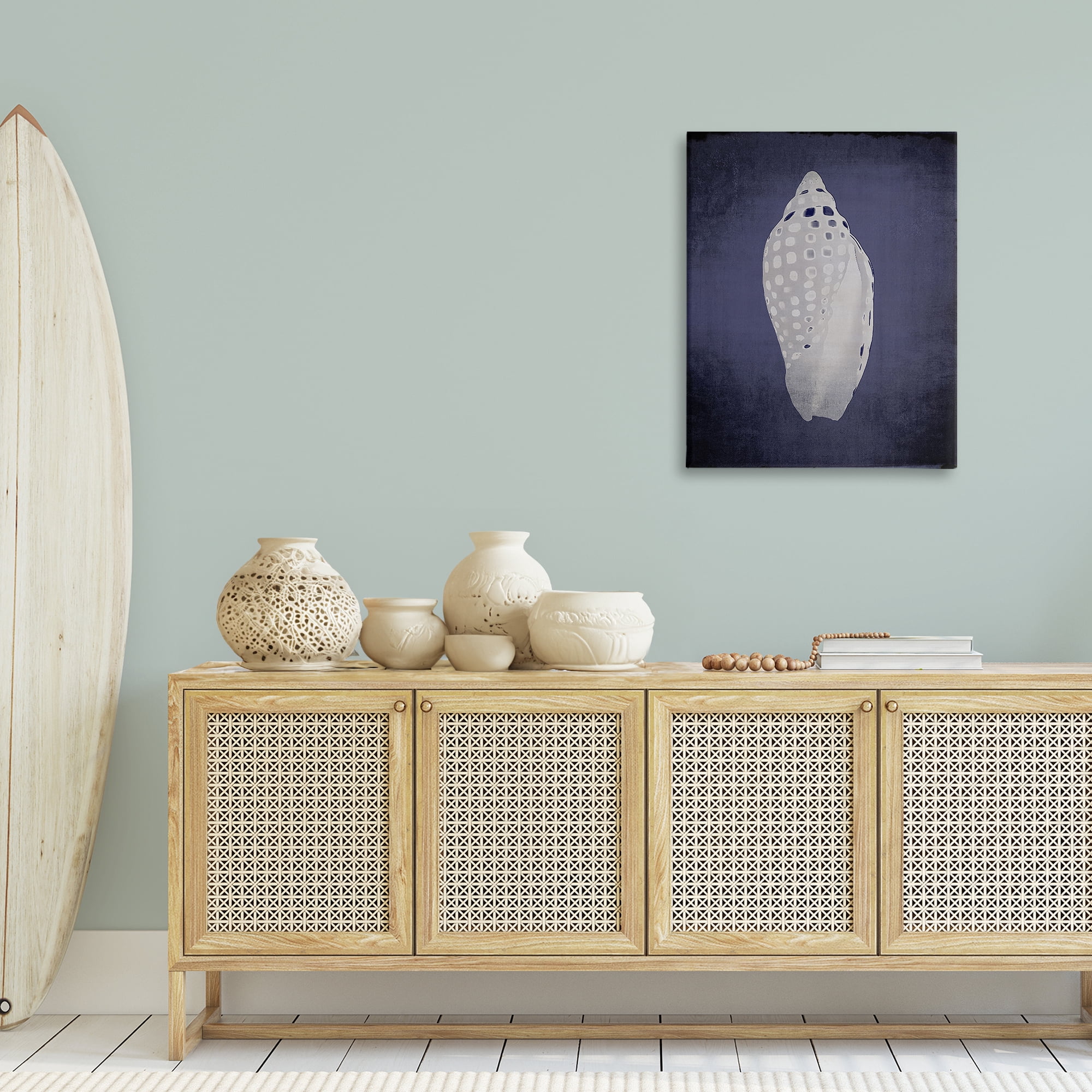 Stupell Industries Junonia on Indigo Nautical & Beach Painting Wrapped Canvas Art Print Wall Art, 24 x 30