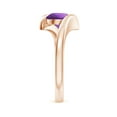 thumbnail image 3 of ANGARA Natural Bar-Set Solitaire Round 1.15 ct Amethyst Bypass Ring in 14K Rose Gold for Women (Size-7mm) | February Birthstone, Birthday, Anniversary, Jewelry Gift for Women | Natural Amethyst Ring, 3 of 9