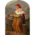 thumbnail image 3 of Enrico Fanfani 11x14 Black Modern Framed Museum Art Print Titled - Woman by the Well, 3 of 5