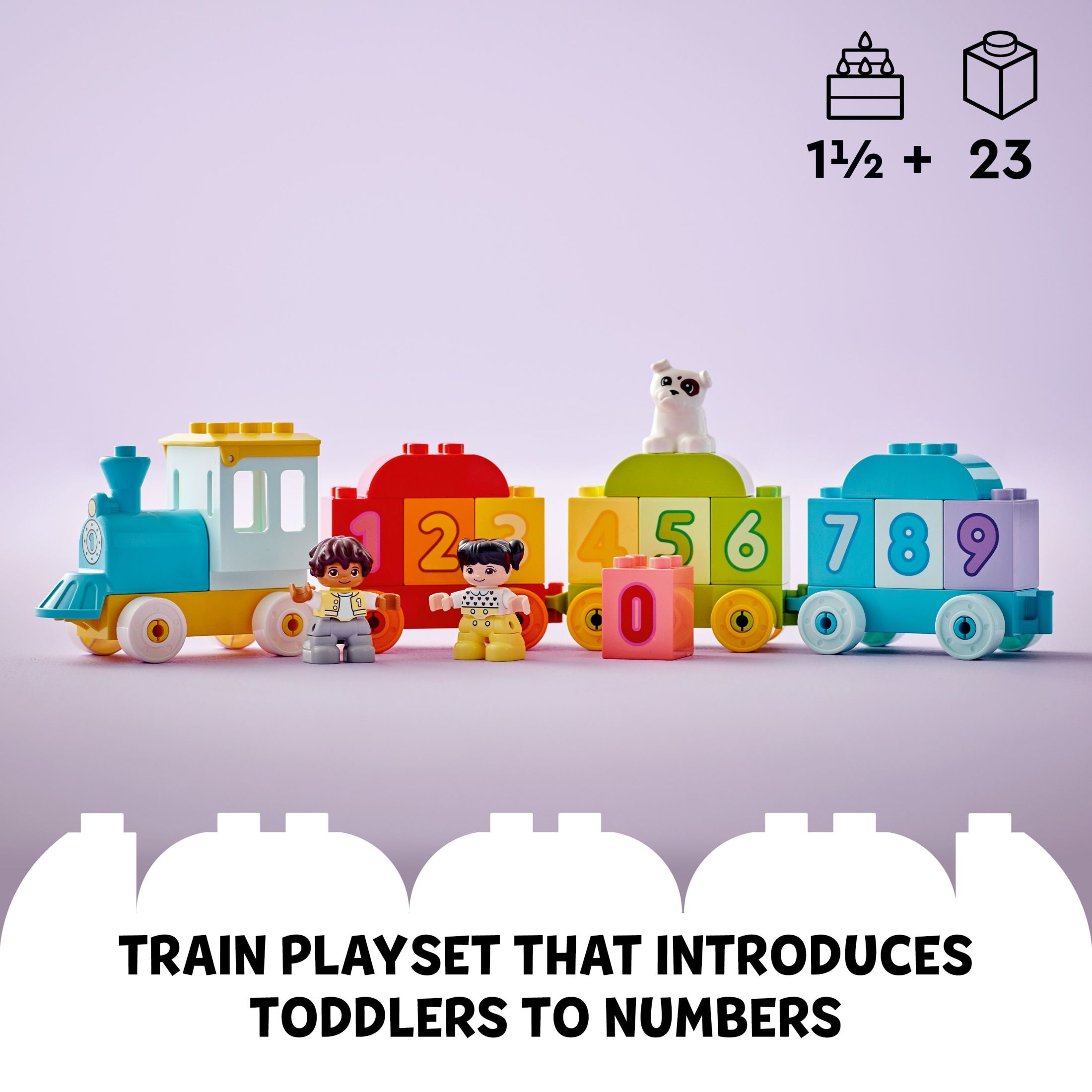 LEGO DUPLO Mi Primer Tren de Números 10954 Juguete de Habilidades Motoras Finas con Bloques para Aprender Números, Juguetes Educativos Preescolares para Niños de 1.5 a 3 Años, Niñas y Niños, Set de Actividades de Desarrollo Temprano 3