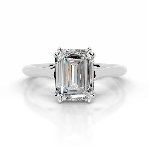First Jewel Emerald Cut Excellent 2.1 Ct Diamond Ring For Women's - Silver 14K White Gold Over Ring - Solitaire Diamond Ring for Women's - Simple Stone Diamond Ring for Women's - Wedding Ring
